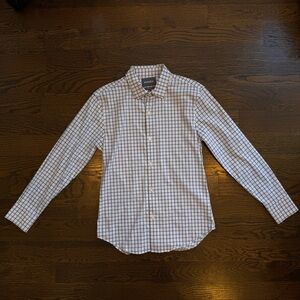 Bonobos White and Gray Checkered Dress Shirt